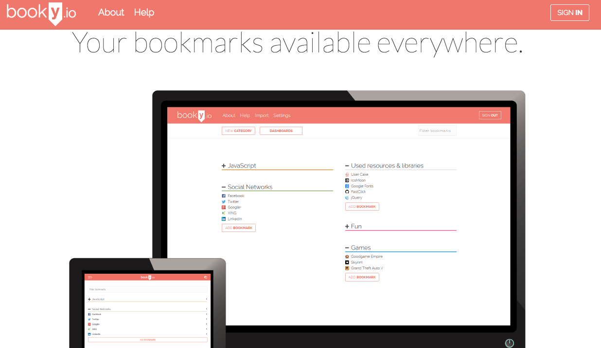 Bookly Online Bookmark Manager