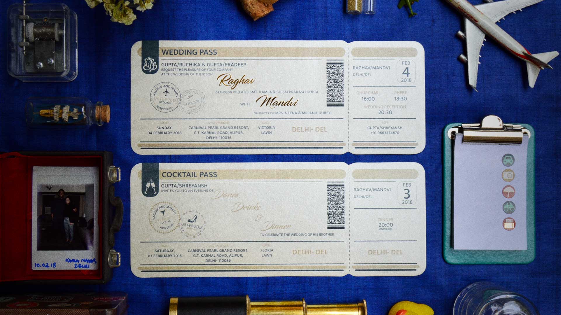 Airline Ticket Inspired Wedding Invitations